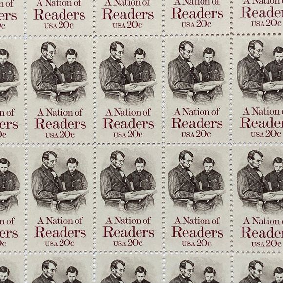 A Nation of Readers Stamp Full Sheet 20 Cent Scott #2016 Unhinged Abe Lincoln 84 - Picture 5 of 11